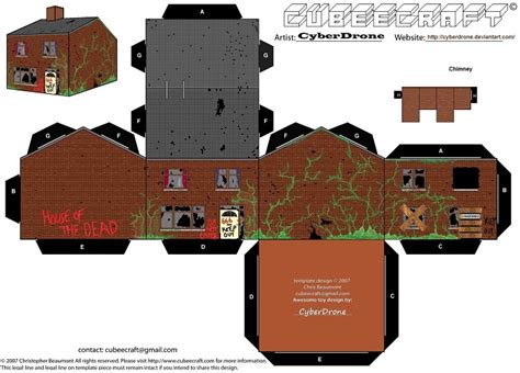 Haunted House Paper Toy Free Printable Papercraft Templates