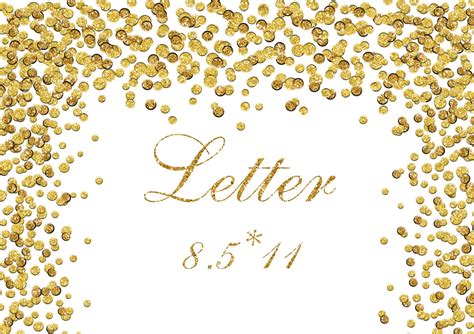 Gold Glitter Confetti Border Clipart Foil Dots Digital Paper