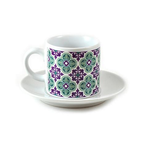 Malta Tile Espresso Cup And Saucer Pattern No2 Stephanie Borg