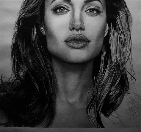 Pencil Drawing Angelina Jolie Angelina Jolie Charcoal Sketch