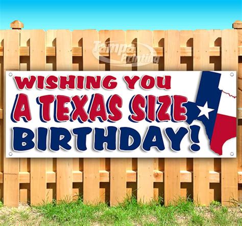 Wishing You A Texas Size Birthday 13 Oz Heavy Duty Vinyl Etsy