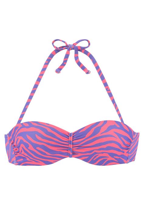 venice beach bügel bandeau bikini top fjella violett koralle cup b 34 lascana de