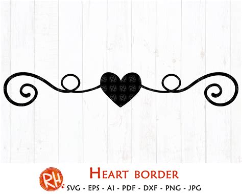 Heart Border Svg Heart Border Dxf Cuttable File By Hopscotch Designs
