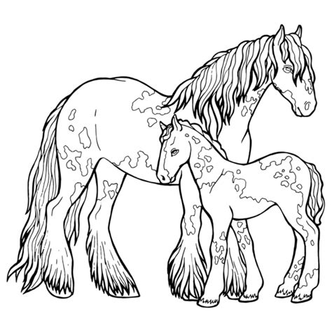 Dibujo de caballo con manchas para colorear | Para-Colorear.com
