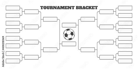 16 Soccer Team Tournament Bracket Championship Template Flat Style