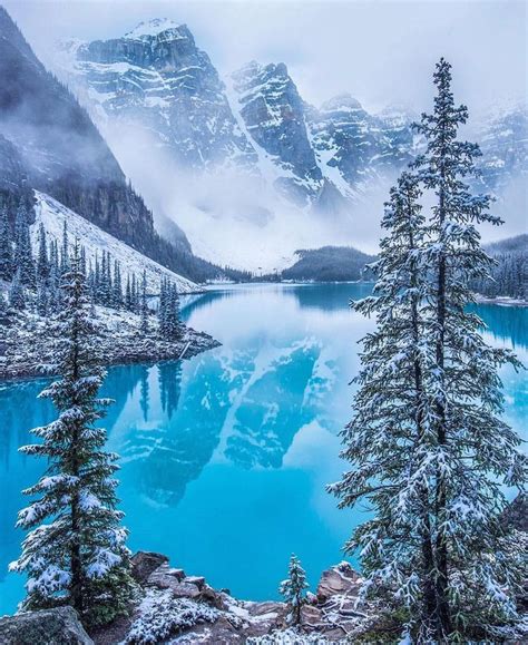 Moraine Lake At Banff National Park Alberta Canada Winter
