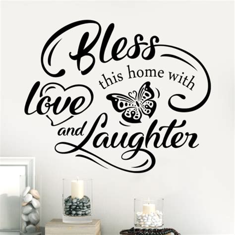 Bless This Home With Love And Laughter Wall Sticker Living Room