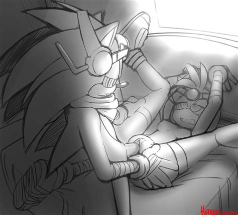 rule 34 amy rose anthro anvil position bed breasts duo female half closed eyes hedgehog hotred
