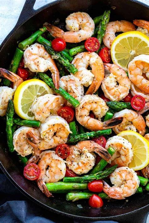 How long does it take to cook asparagus in a skillet? Shrimp and Asparagus Skillet | Asparagus recipes healthy ...