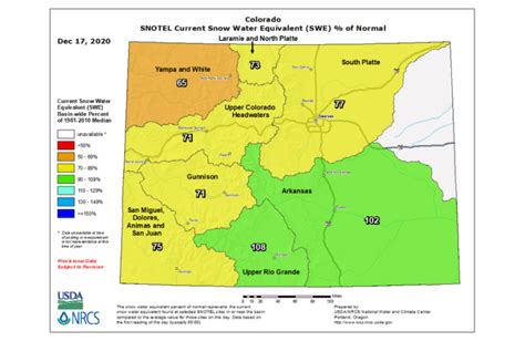 colorado snowpack levels substantially below average for this time of year unofficial networks