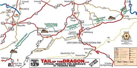 Foothills Parkwy Tail Of The Dragon Maps Foothills Nc Map Great