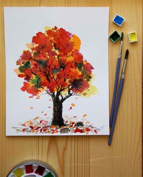 Items Similar To Happy Tree Painting Original Watercolor Painting