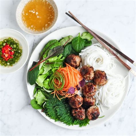 Bun Cha Vietnamese Meatballs With Vietnamese Noodle Salad Recipe