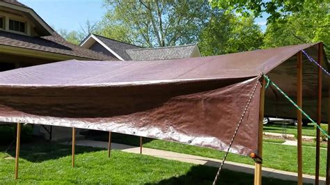 So if you're suffering from a little bit of information overload, this. DIY Tarp Camping Canopy - YouTube