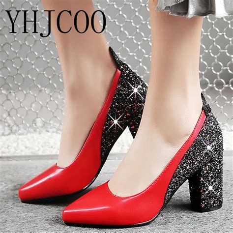 yhjcoo women spring shoes high heels pointed toe fashion sexy pumps woman party wedding shoes