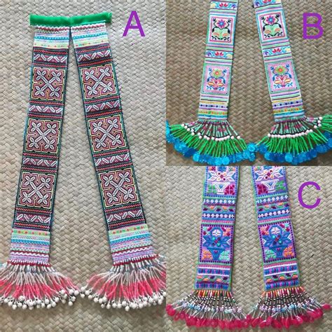 3-pairs-hill-tribe-vintage-embroidery-hmong-vintage-etsy-vintage-textiles,-vintage