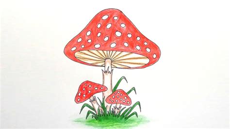 How To Draw Mushroom Step By Step Very Easy Youtube