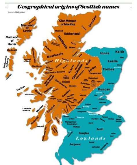 Map Where In Scotland Does Your Surname Come From In 2023 Scotland