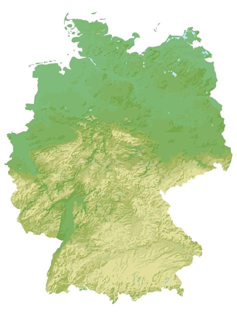 Mapa De Topografia De Cores Na Alemanha Ilustração Do Vetor
