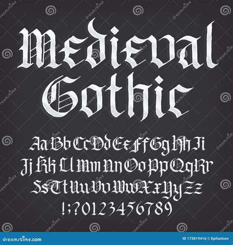 Letra Del Alfabeto Gótico Medieval Letras Mayúsculas Y Minúsculas