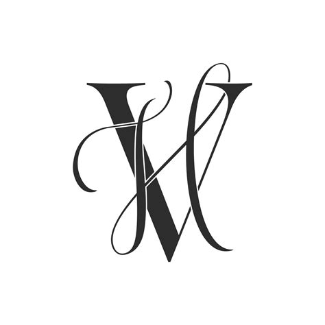 Vh Hv Monogram Logo Calligraphic Signature Icon Wedding Logo