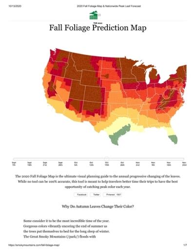 2020 Fall Foliage Map And Nationwide Peak Leaf Forecast