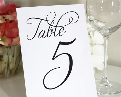 Table Numbers For A Wedding Wedding Table Numbers Printable