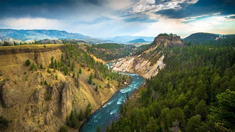 Landscape Yellowstone National Park River Wallpapers Hd Desktop And