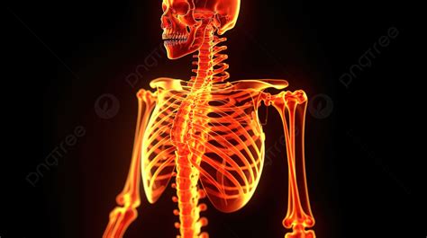 3d Illustration Of Skeleton Structure With Red Glow Indicating Injured