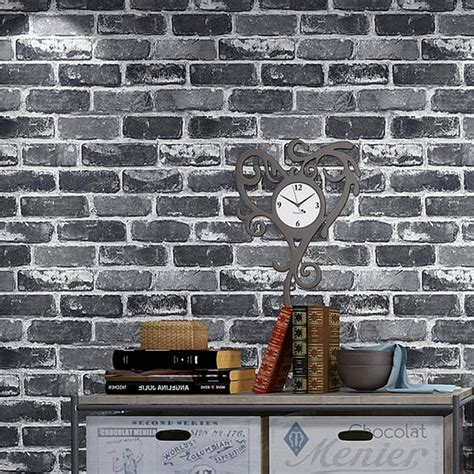 Flat Faux Brick Stone Wallpaper Roll 3d Effect Blocks Vintage Home