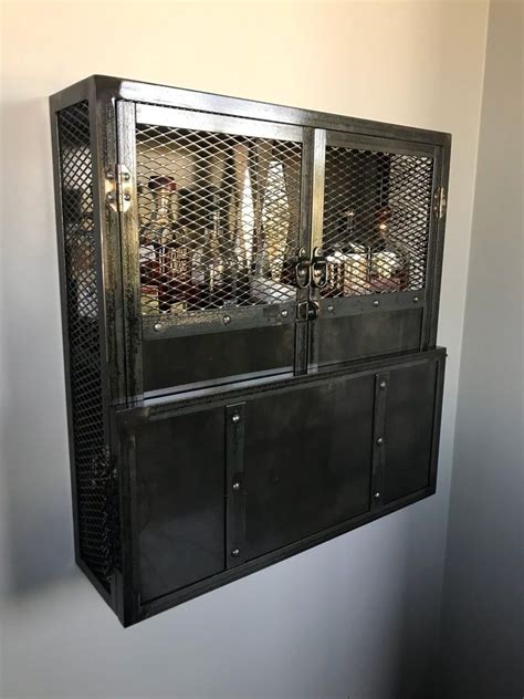 Product title tuhome dukat wine and liquor bar storage cabinet car. Industrial steel locking liquor cabinet, Wall hanging ...