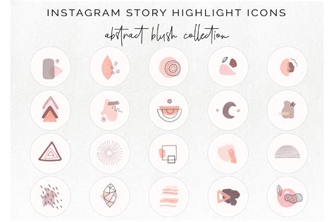 20 Instagram Story Highlight Icons Abstract Blush Icon