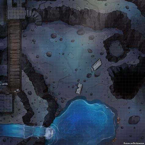 Underdark Waterfall Battlemaps Dnd World Map Dungeon Maps Fantasy Map