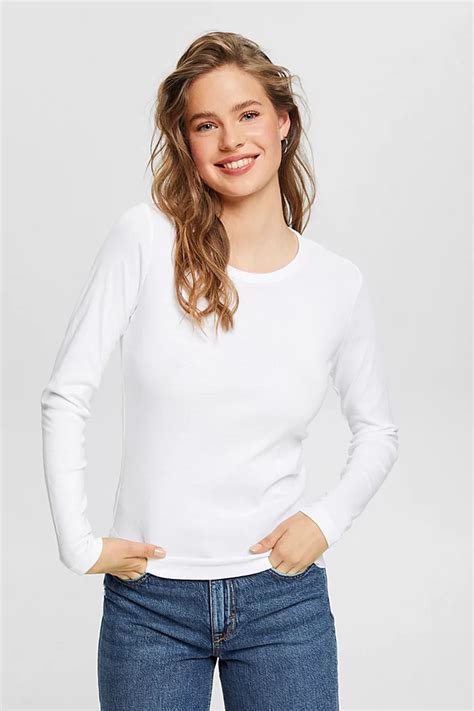 Esprit Round Neck Long Sleeve Top Made Of 100 Organic Cotton At Our