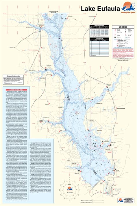 Eufaula Walter F George Reservoir Fishing Map Gaal Fishing Map Lake