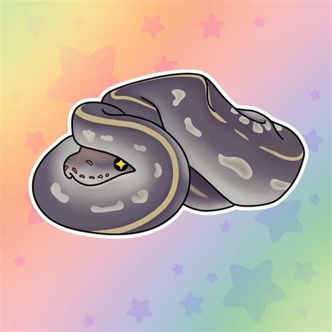 Ball Python Sticker Kawaii Snake Animal Stickers Cute Etsy