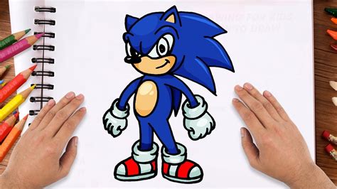 Drawing For Kids How To Draw Sonic The Hedgehog Youtube