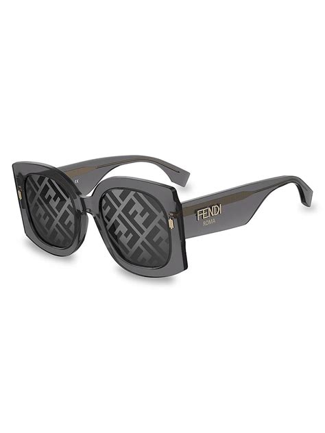 Fendi 53mm Oversized Square Logo Sunglasses In Gray Lyst