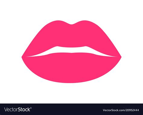 glossy bright pink lips icon royalty free vector image