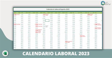 ¡descarga El Calendario Laboral 2023 En Excel Gratis 100 Editable