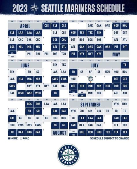 2023 Schedule For Your Seattle Mariners Rmariners