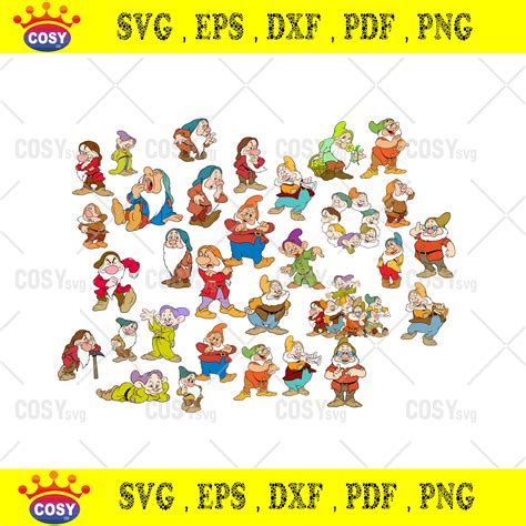 7 Dwarfs Svg Seven Dwarfs Svg Grumpy Svg Dopey Svg Happy Svg