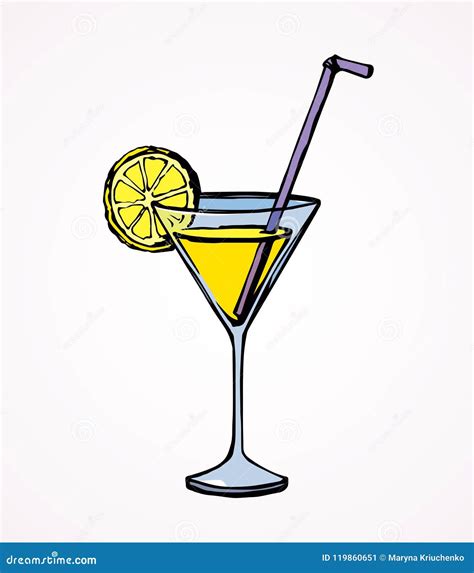 Cocktail Vector Tekening Vector Illustratie Illustration Of Munt