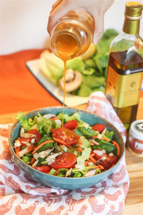 Homemade French Dressing On A Fresh Garden Salad