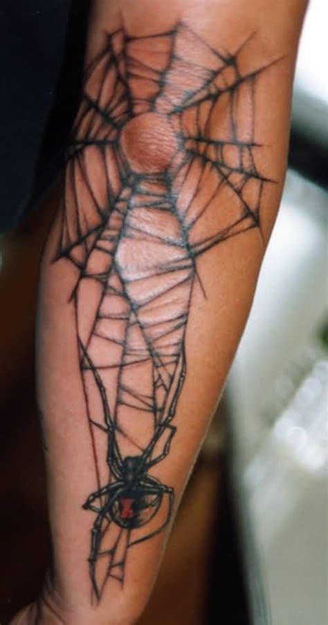 Black Widow Knitting Web Tattoo On Arm Sleeve Web Tattoo Picture