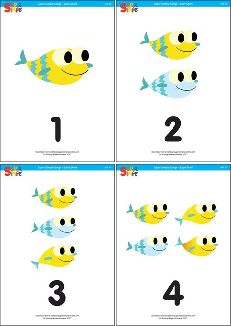 Baby Shark Counting Flashcards Super Simple