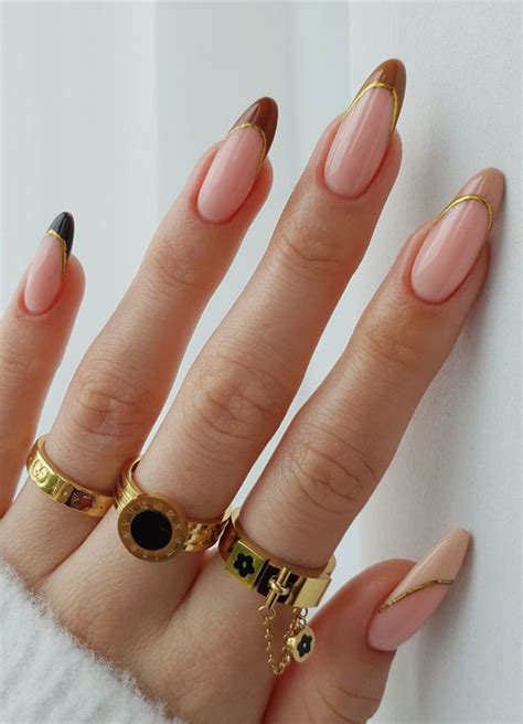Cute Fall Nails To Help You Get Ready For Autumn Manicure Gold