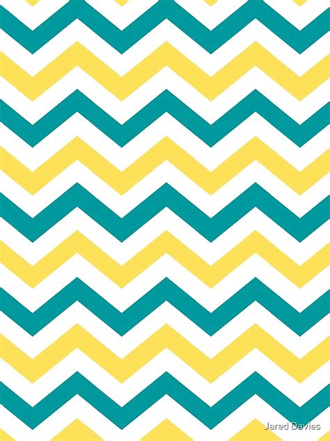 Teal And Yellow Chevron Stripes Pattern T Shirt For Sale By