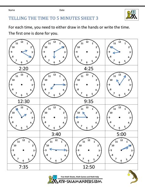 Telling Time Worksheets For 2nd Grade Telling Time Worksheets For 2nd