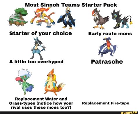 Most Sinnoh Teams Starter Pack Fem Starter Of Your Choice Early Route
